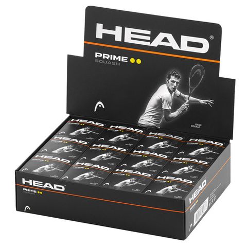 HEAD Prime Double Yellow Dot Squash Ball Dozen