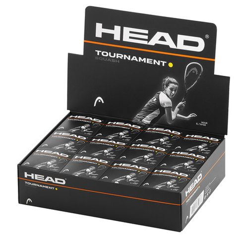 HEAD Tournament Single Yellow Dot Squash Ball Dozen