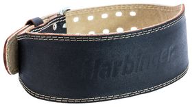 4" Padded Leather Lifting Belt Black