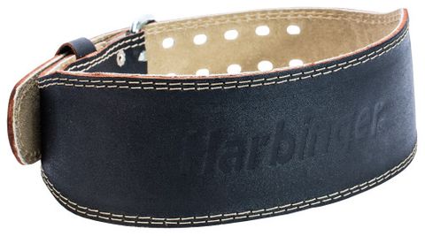 4" Padded Leather Lifting Belt Black