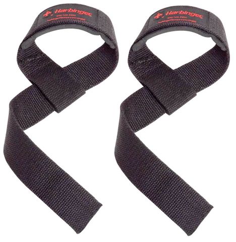 Harbinger Padded Cotton Lifting Straps Black 21"r