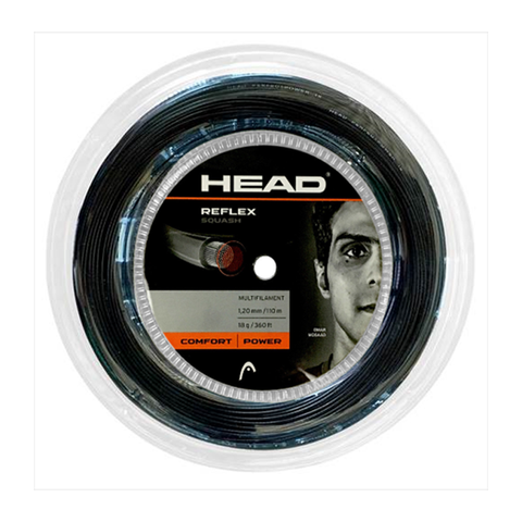 HEAD Reflex 18g Squash String 110m Reel Black