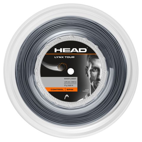 HEAD Lynx Tour 17g/1.25mm Tennis String 200m Reel Grey***