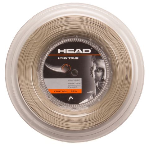 HEAD Lynx Tour 17g/1.25mm Tennis String 200m Reel Champagne***