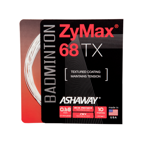 Ashaway ZyMax 68 TX White Badminton String Set 10m