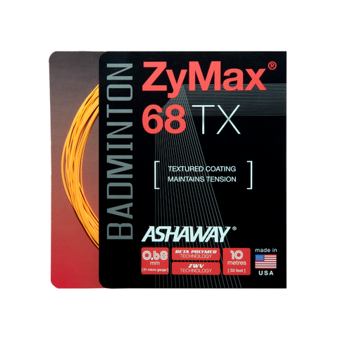 Ashaway ZyMax 68 TX Orange Badminton String Set 10m