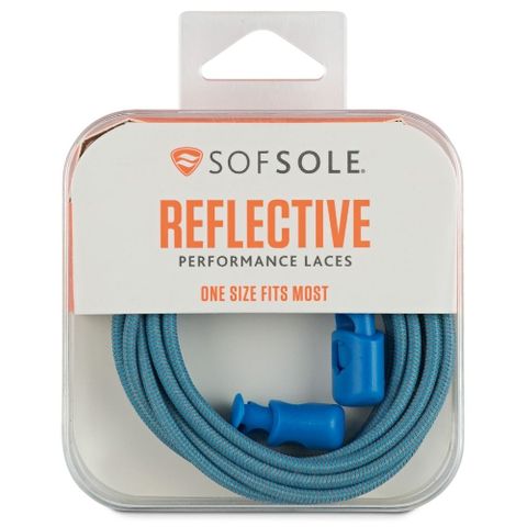 Sof Sole Reflective Bungee Laces 38" Aqua Blue r