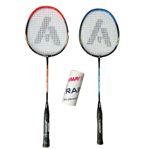 22-Ashaway AM1000 SET 2x Rkts w/nylon shuttle 3pk