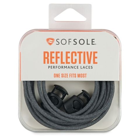 Sof Sole Reflective Bungee Laces  38" Silver/Black r