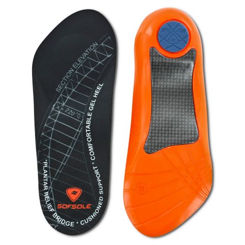 Sof Sole Plantar Fasciitis 3/4 Insole Mens r l
