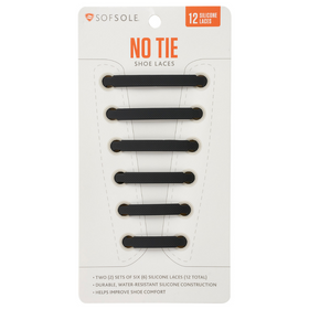 Sof Sole Silicone Stretch Laces set 12x Black r
