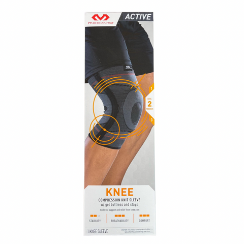 McDavid Active Comp Knit Knee sleeve w/gel Buttress & Stays