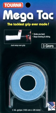 Tourna Grip Mega Tac Blue Pk 3