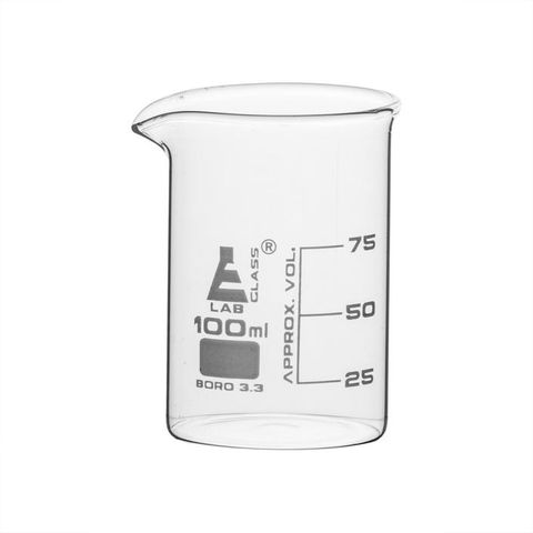 Beakers glass low form 100ml boro