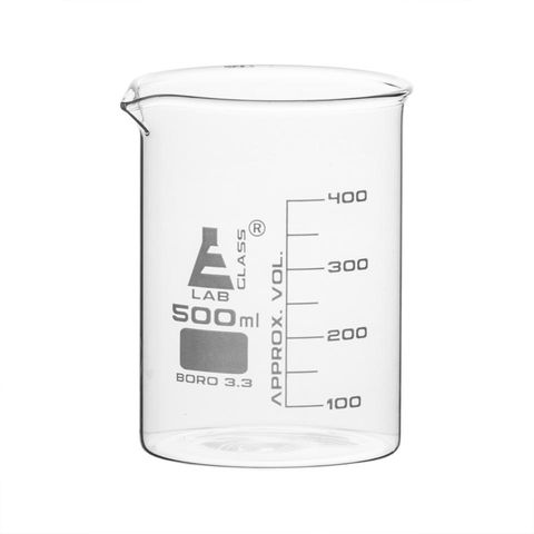 Beakers glass low form 500ml boro