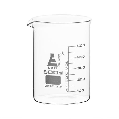 Beakers glass low form 600ml boro