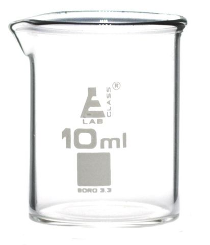 Beakers glass low form 10ml boro