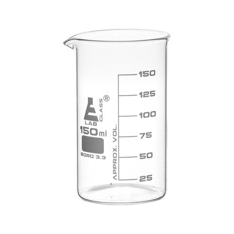 Beakers glass tall form 150ml boro