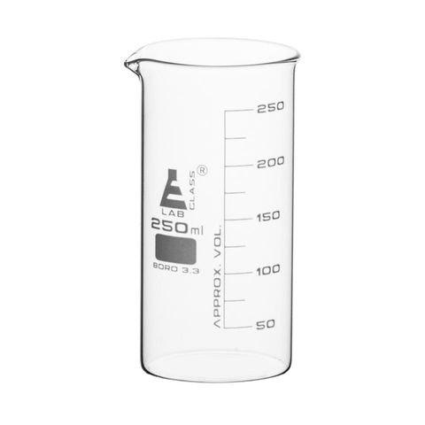 Beakers glass tall form 250ml boro