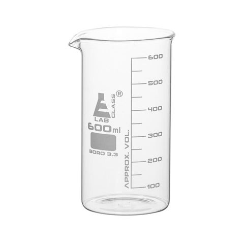 Beakers glass tall form 600ml boro