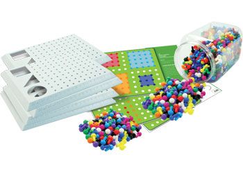 Peg Board set - 10 colours & 5x boards