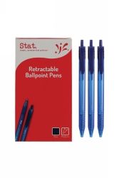 Pens retractable blue medium 1.0mm Stat