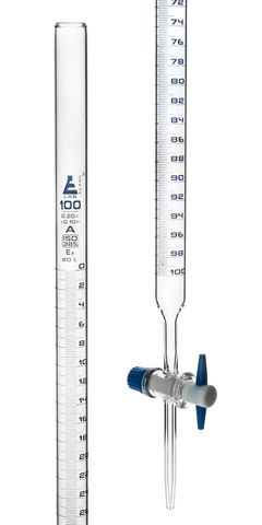 Burette PTFE 100x0.2ml Cl. A blue grad