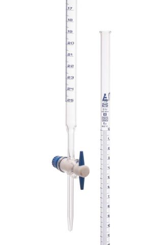 Burette PTFE 25x0.1ml Cl. B blue grads