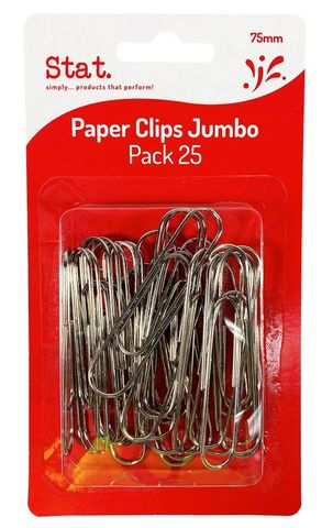 Paper clips jumbo 75mm silver