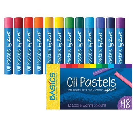 Basics Oil Pastels Cool & Warm Asst 48s