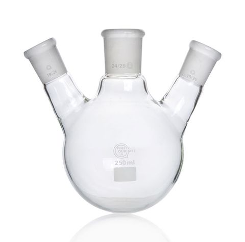 Flask RB 50ml 3-necks B19 2xB14 Quickfit