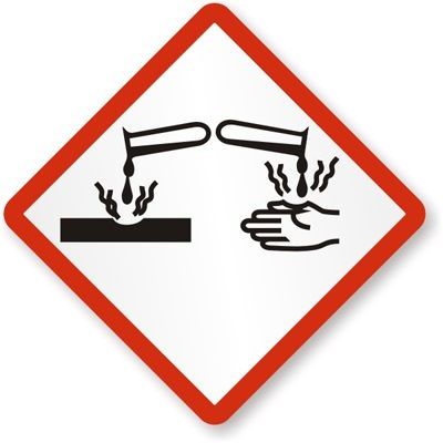 Labels "Corrosive" 100x100mm GHS