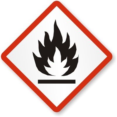 Labels "Flammable" 100x100mm GHS