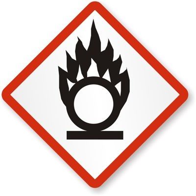 Labels "Oxidising" 100x100mm GHS