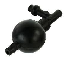 Pipette filler rubber bulb 3 valve Black