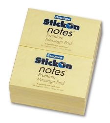 Stick-on notes plain yellow 76x127mm