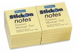 Stick-on notes plain yellow 76x76mm