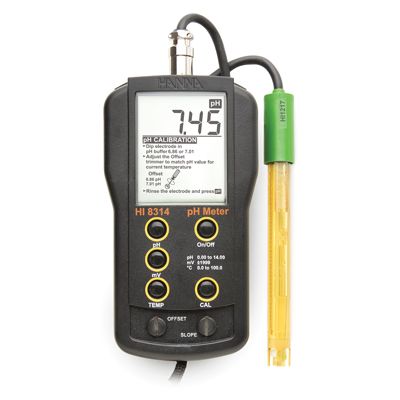 pH/mV/C Meter with HI 1217D electrode