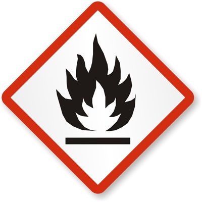 Labels "Flammable" 20x20mm GHS