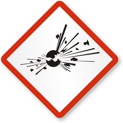 Labels "Explosive" 20x20mm GHS