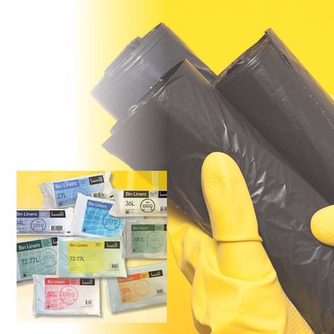 Bin liners regular duty 27lt black 20x50