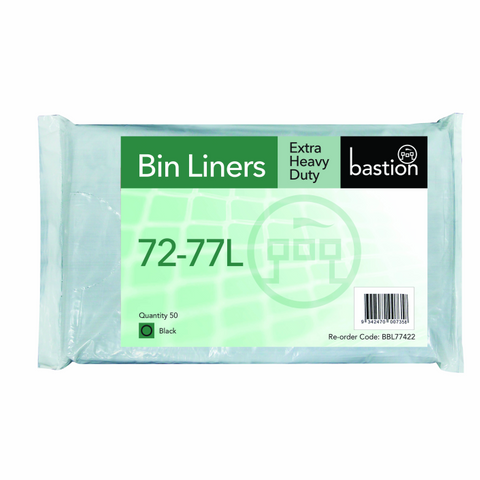Bin liners Xtra heavy duty 72-77lt black