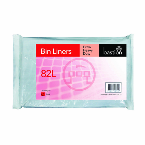 Bin liners extra heavy duty 82 lt black