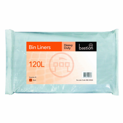 Bin liners extra heavy duty 120 lt black