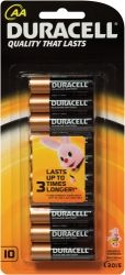 Duracell Alkaline Batteries AA card:10