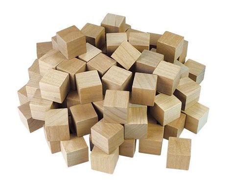Counting cubes 2cm plain wood