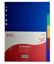 Dividers A4 polypropylene 5 tabs