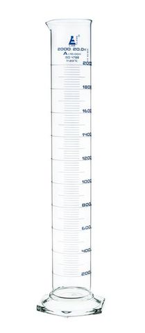Measuring cylinder glass 2000ml Cl.A blu