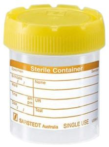 Jar PP 70ml G/S labelled yellow cap