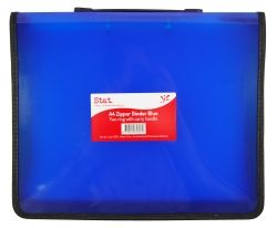 Binder A4 blue 2-ring w/zipper & handle